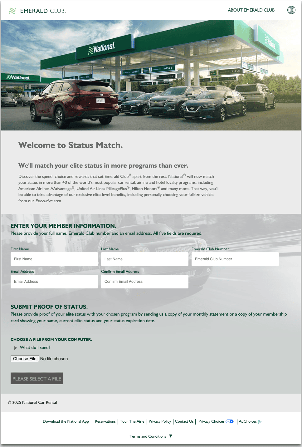 a screenshot of a car rental application