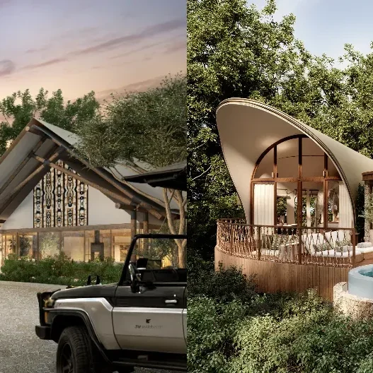 a house with a curved roof and a car parked in front of it
