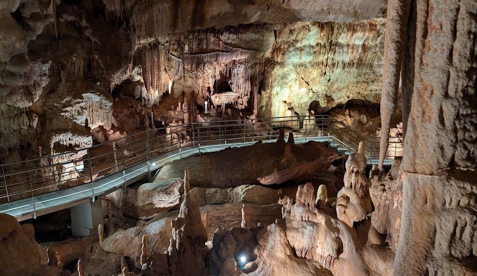 a walkway in a cave
