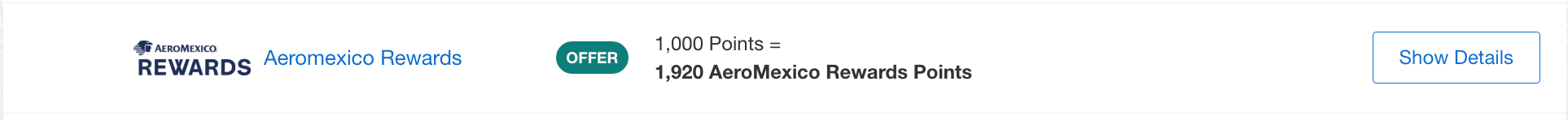 Transferring Membership Rewards to Aeromexico- Source: Amex