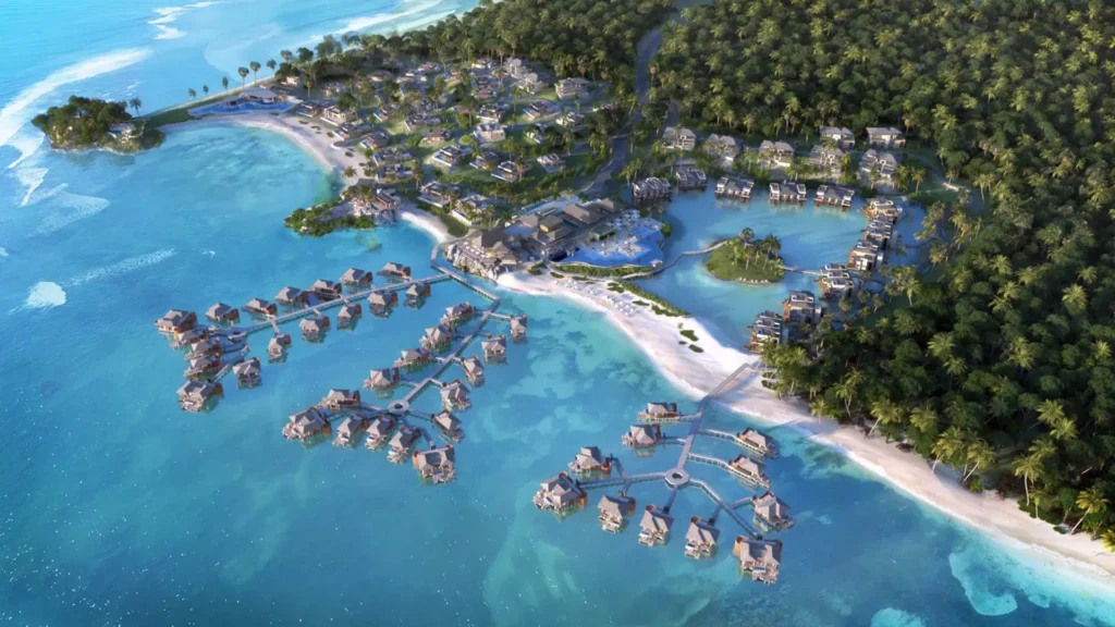 an aerial view of a resort