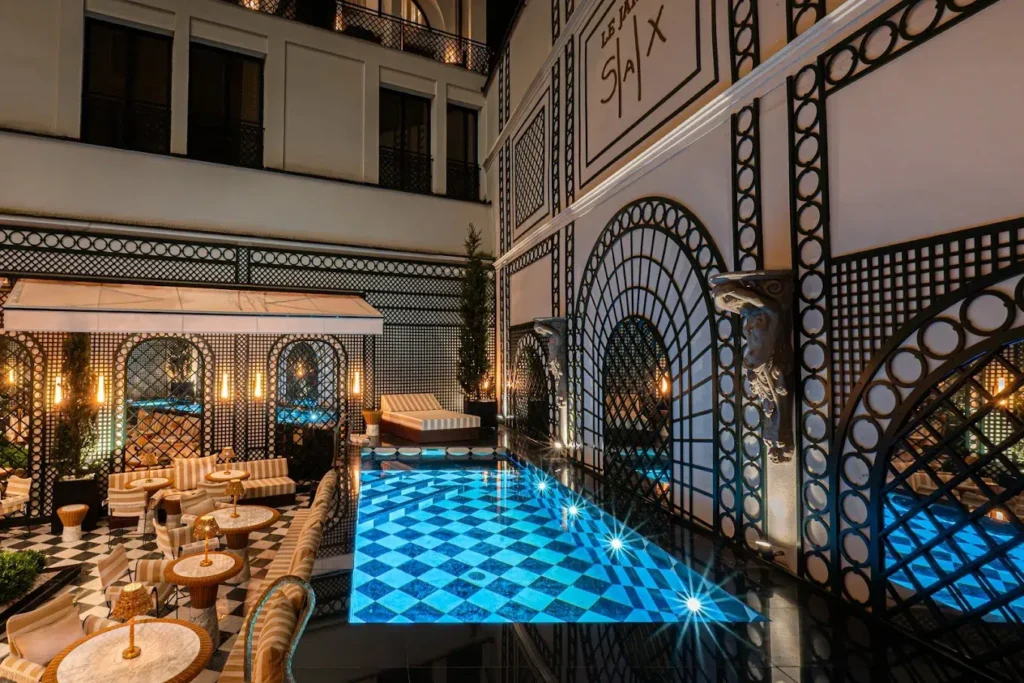 a pool in a building