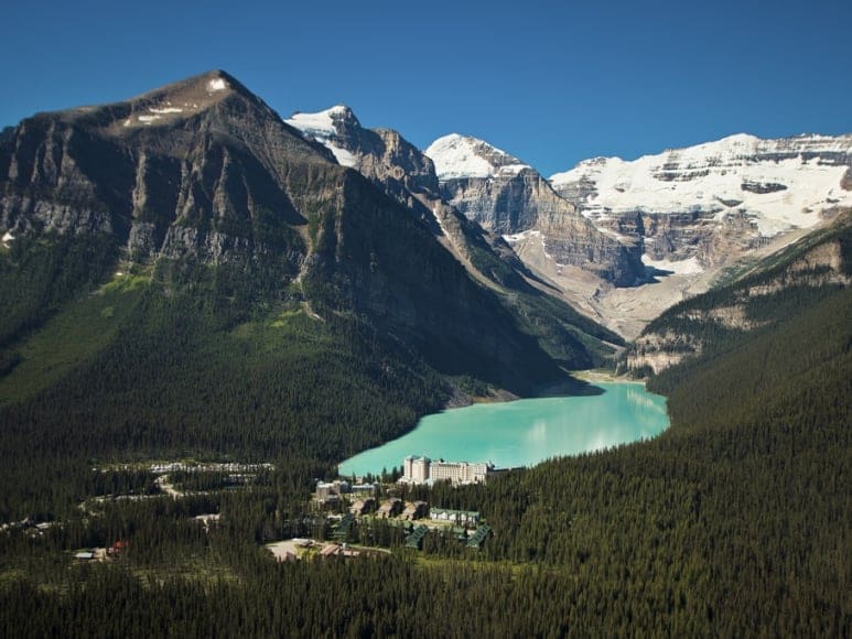 a lake surrounded by mountains