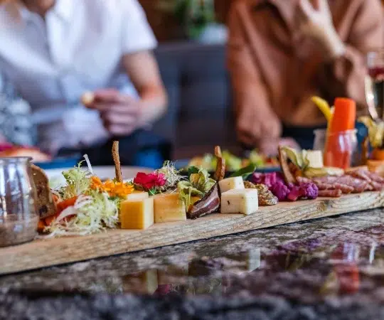 a close up of food on a table