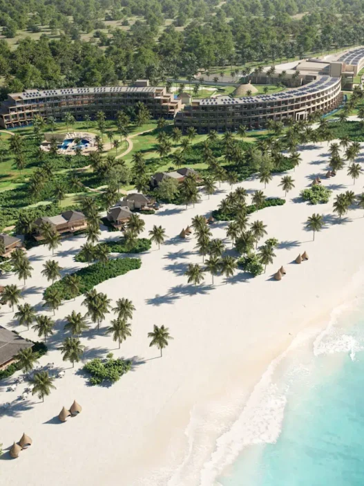 a aerial view of a resort