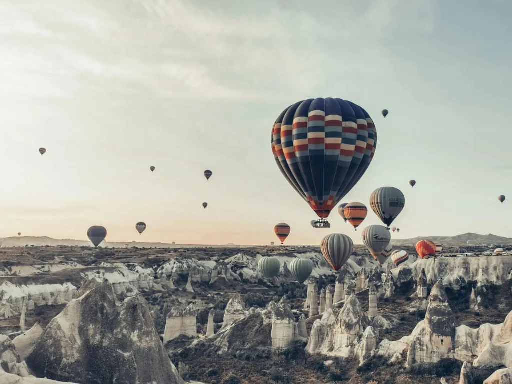 hot air balloons in the sky