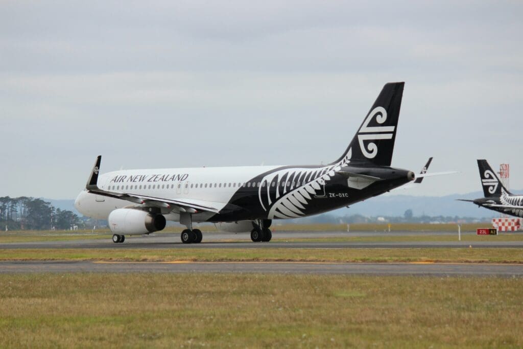 a plane on the runway