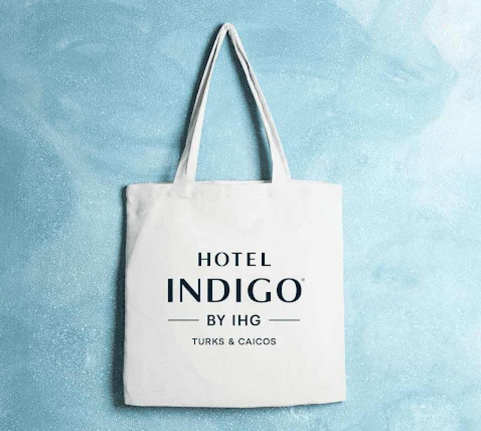 a white bag with black text