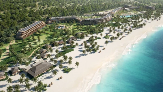 a aerial view of a resort